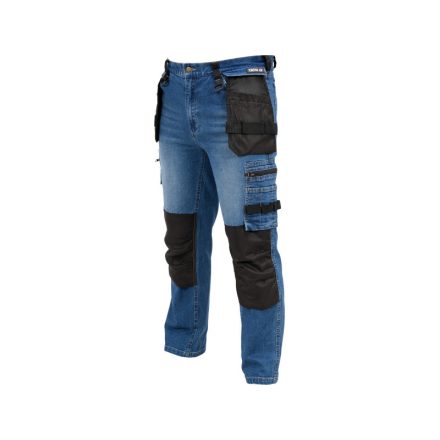 YATO Arbeitssicherheitsjeans lange Hose Größe L 17 Taschen dunkelblau