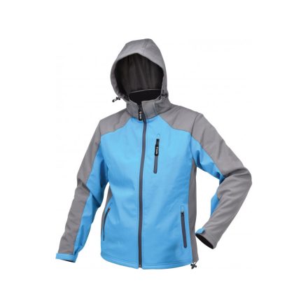 YATO Arbeitsschutz-Softshelljacke mit Kapuze blaugrau Größe S