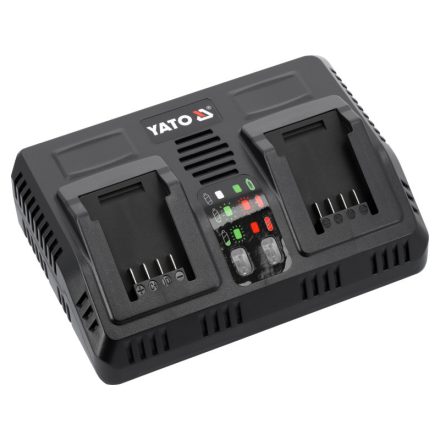 YATO Intelligentes Doppelbatterieladegerät für Maschinen 18 V