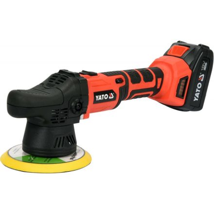 YATO Akku-Exzenterpolierer 150 mm ohne Kohlebürste 18 V Li-Ion (1 x 3,0 Ah Akku + Ladegerät)
