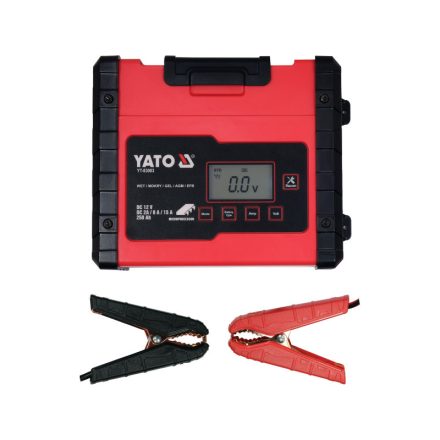 YATO Batterieladegerät 12 V 2/8/15 A max. 200 Ah LCD-Display