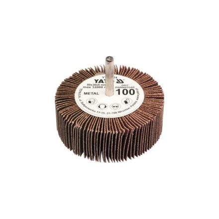 YATO Lamellen-Schleifscheibe mit Zapfen 80 x 30 x 6 mm / P120