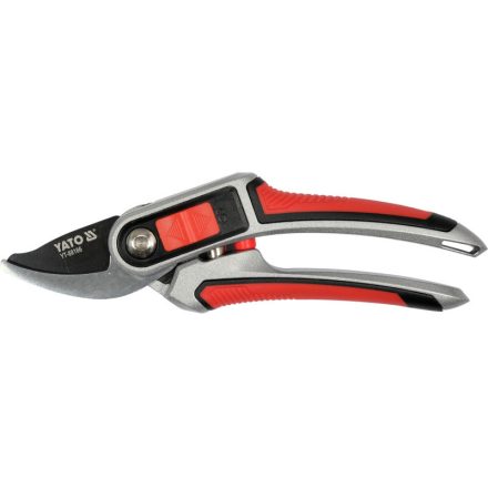 YATO Gartenschere 220 mm Aluminium mit teflonbeschichtetem Seitenschneider