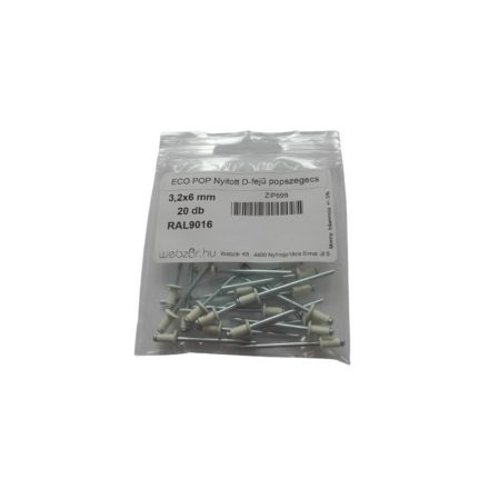 EcoPop offener D-Kopf-Blindniet 3,2x6 RAL9016 (20 Stück)