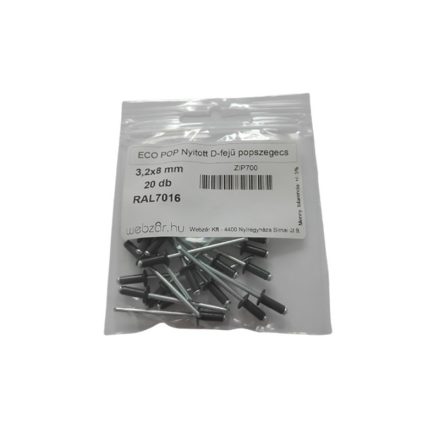 EcoPop offener D-Kopf-Blindniet 3,2x8 RAL7016 (20 Stück)